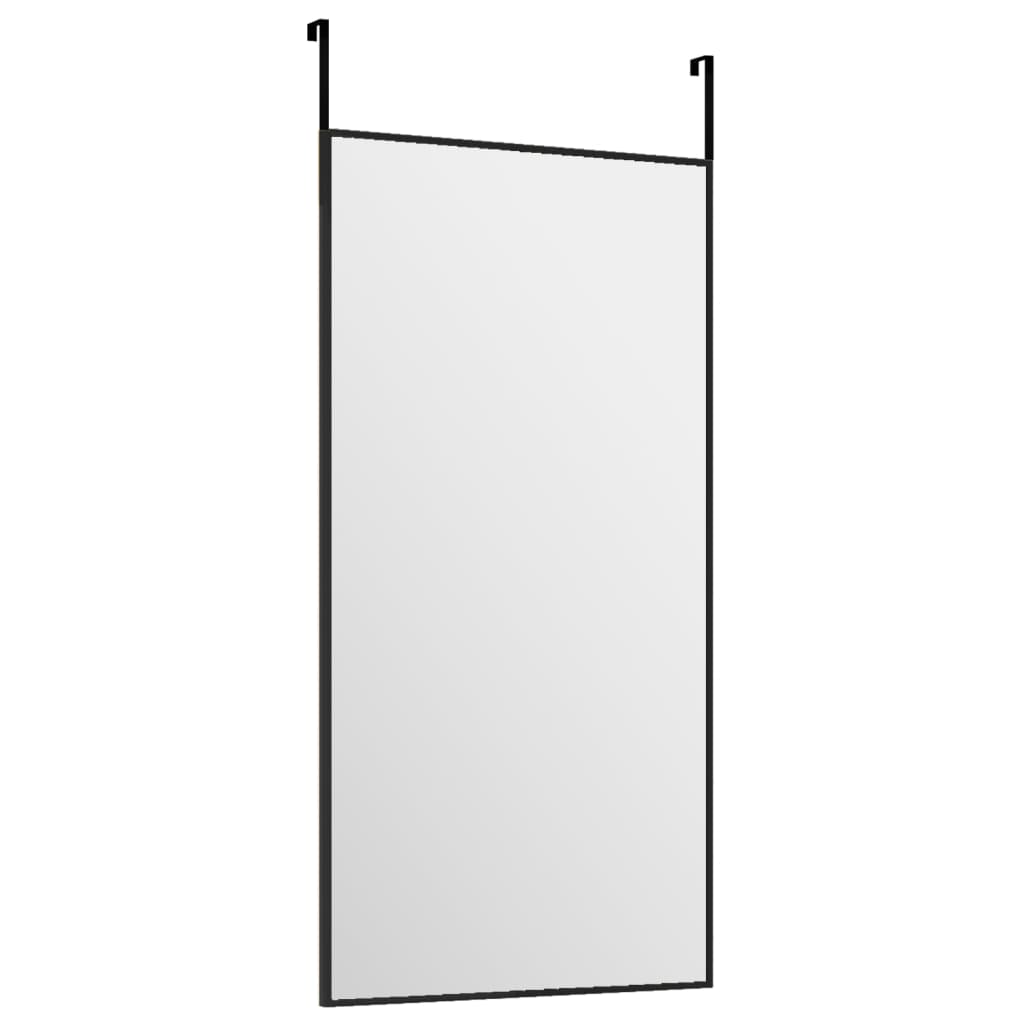 Vidaxl -Türspiegel 30x60 cm Glas und Aluminiumschwarz