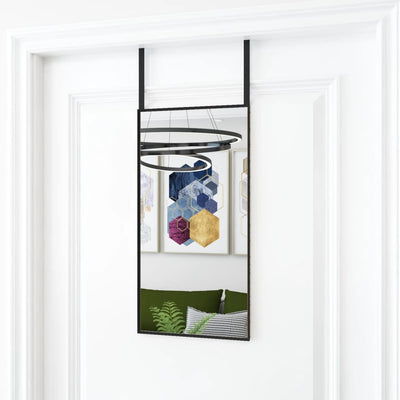 Vidaxl -Türspiegel 30x60 cm Glas und Aluminiumschwarz