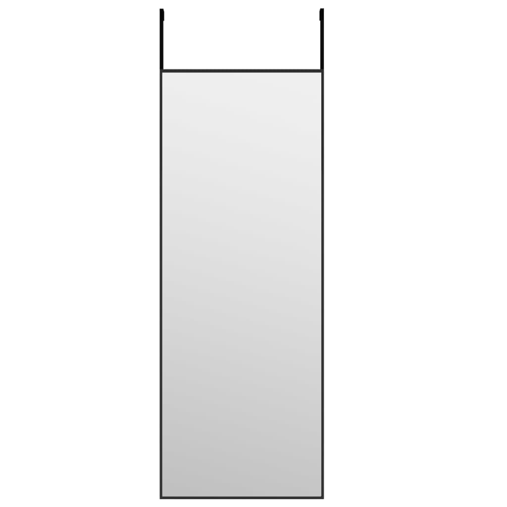 Vidaxl -Türspiegel 30x80 cm Glas und Aluminiumschwarz