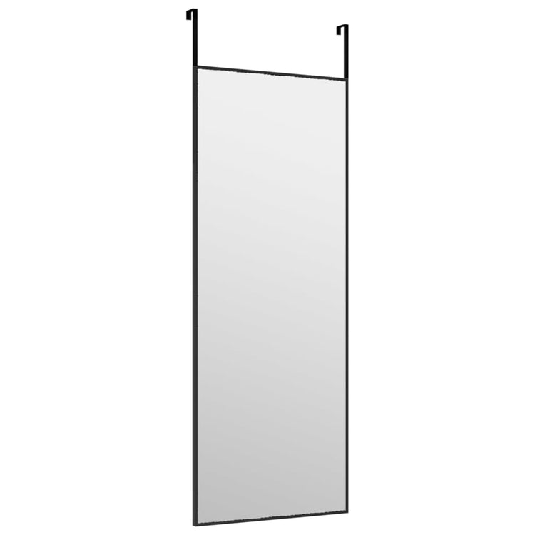 Vidaxl -Türspiegel 30x80 cm Glas und Aluminiumschwarz