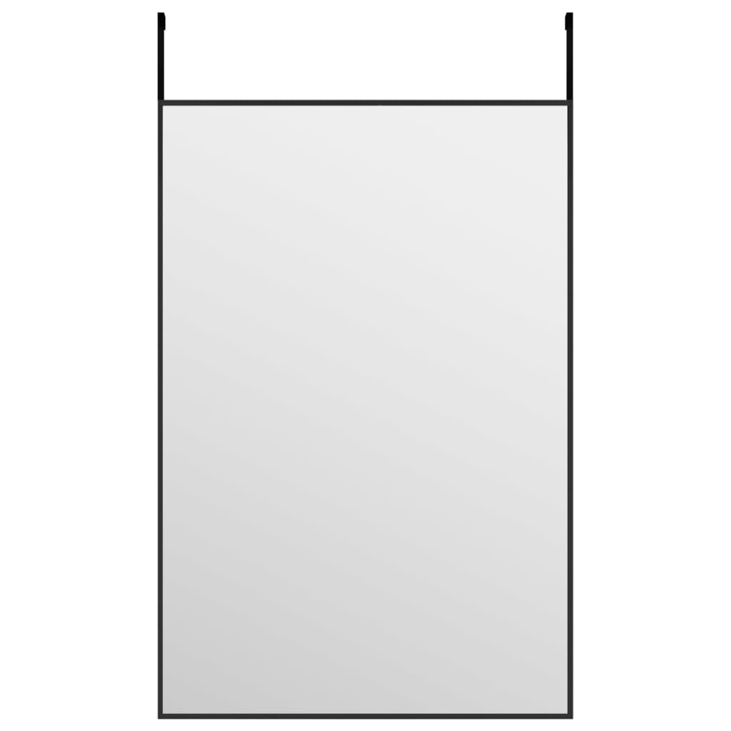 Vidaxl -Türspiegel 40x60 cm Glas und Aluminiumschwarz