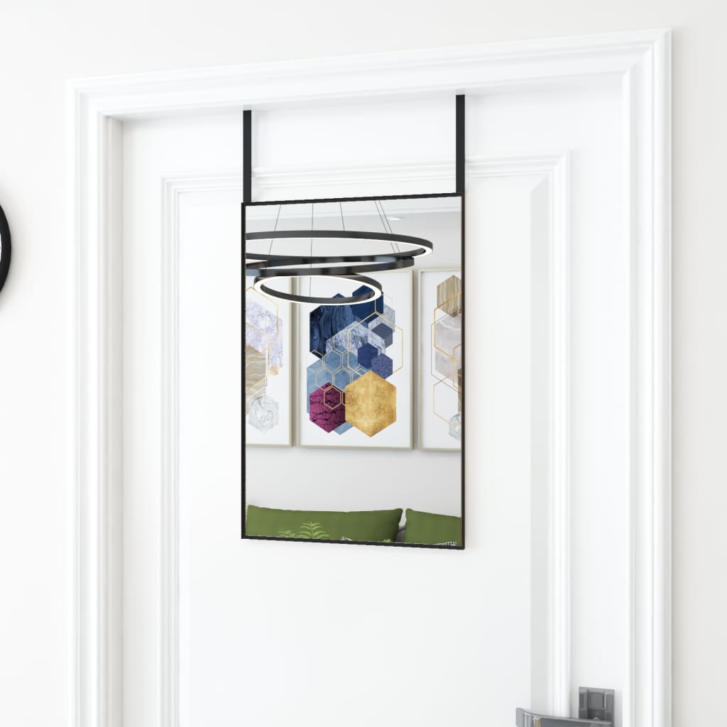 Vidaxl -Türspiegel 40x60 cm Glas und Aluminiumschwarz