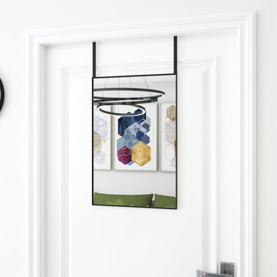 Vidaxl -Türspiegel 40x60 cm Glas und Aluminiumschwarz
