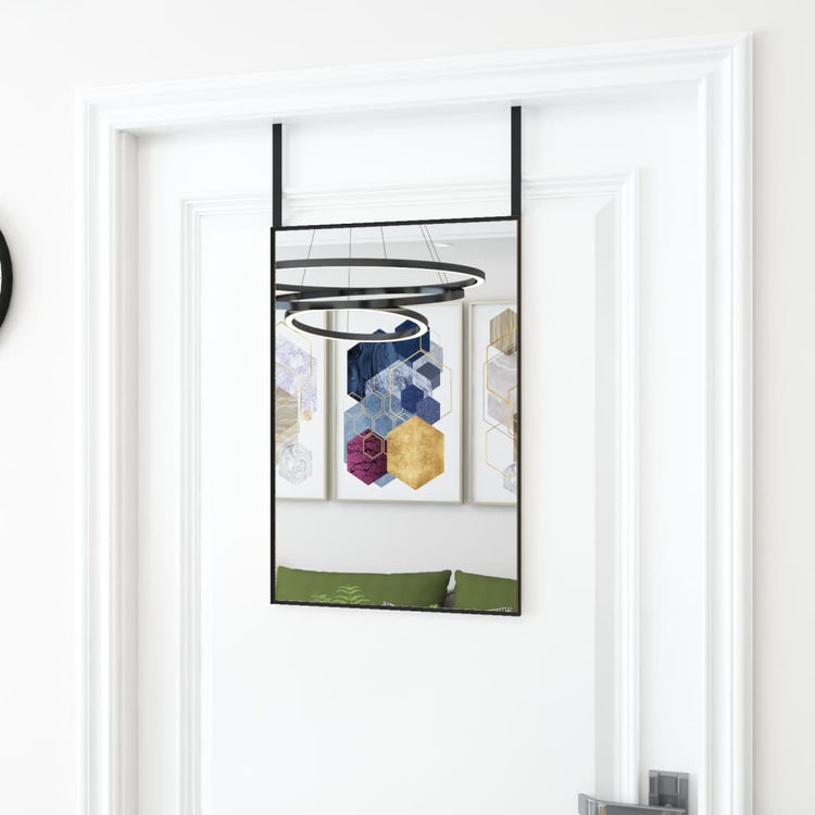 Vidaxl -Türspiegel 40x60 cm Glas und Aluminiumschwarz