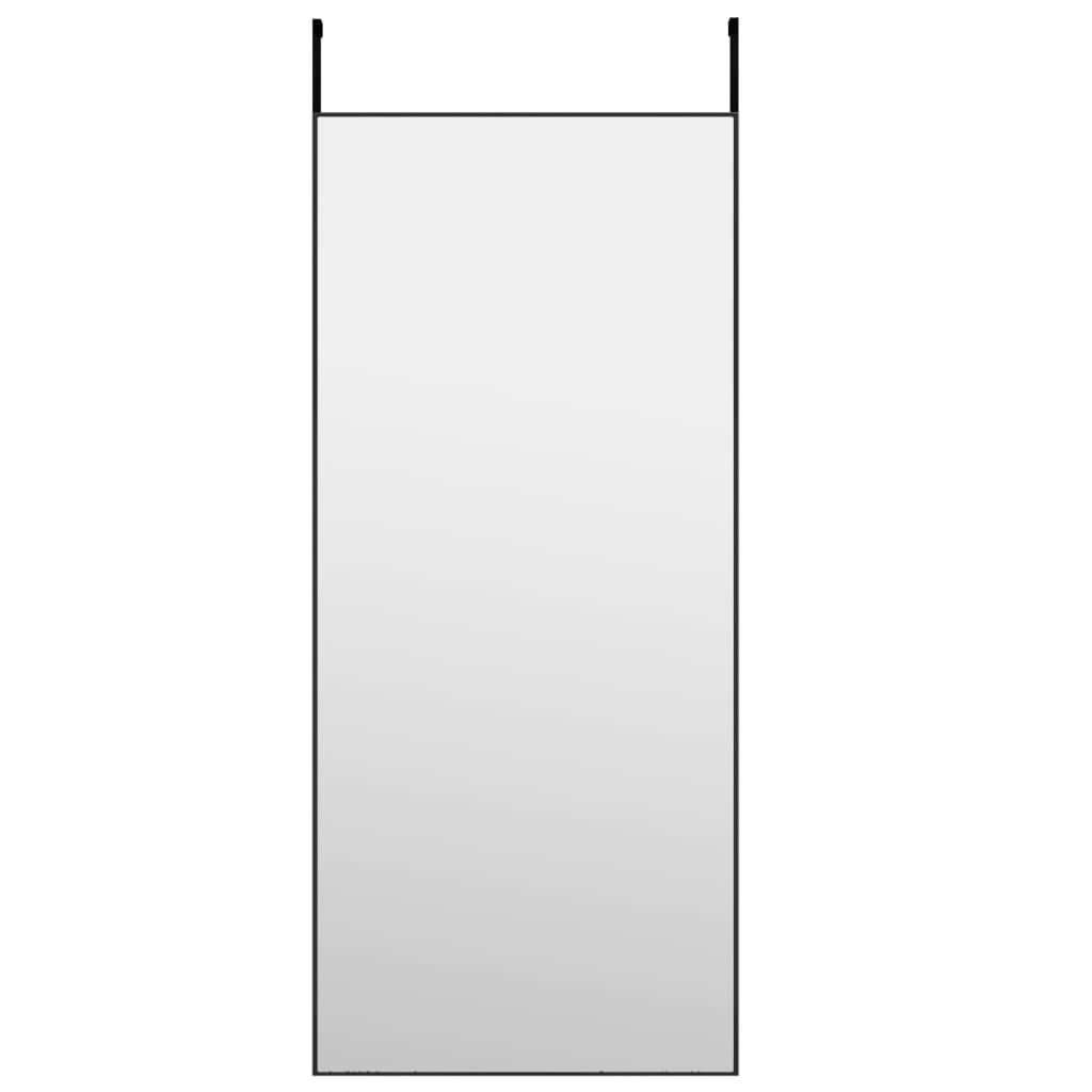 Vidaxl -Türspiegel 40x100 cm Glas und Aluminiumschwarz
