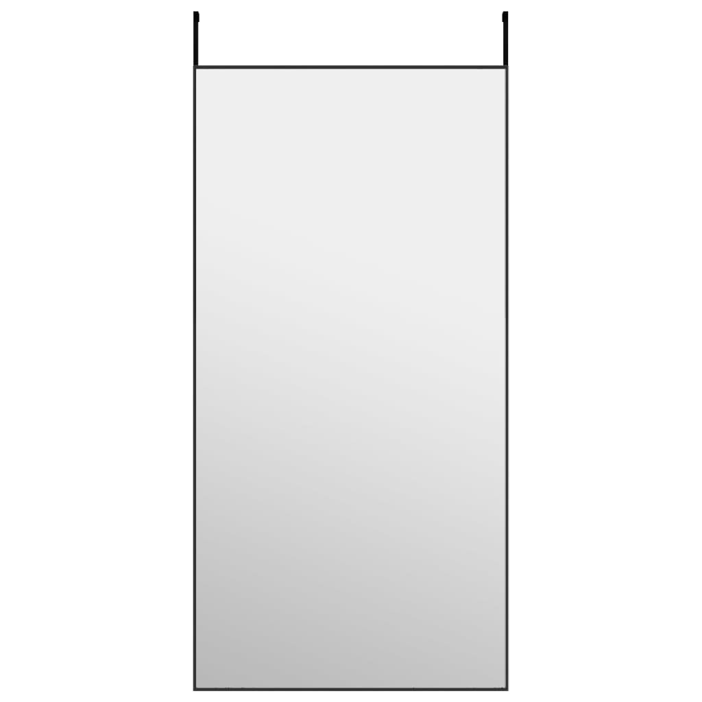 Vidaxl -Türspiegel 50x100 cm Glas und Aluminiumschwarz