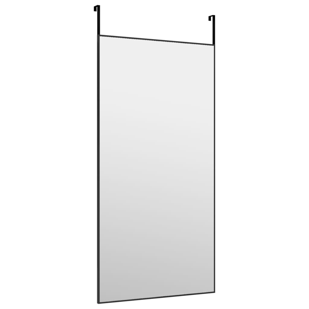 Vidaxl -Türspiegel 50x100 cm Glas und Aluminiumschwarz