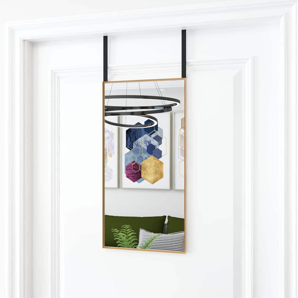 Vidaxl -Türspiegel 30x60 cm Glas und Aluminium Gold gefärbt