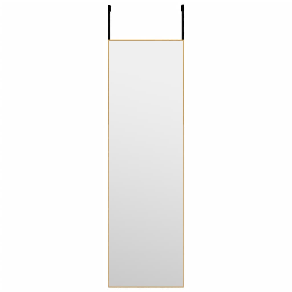 VIDAXL -Tür Spiegel 30x100 cm Glas und Aluminium Gold gefärbt