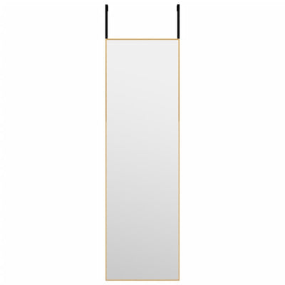 VIDAXL -Tür Spiegel 30x100 cm Glas und Aluminium Gold gefärbt