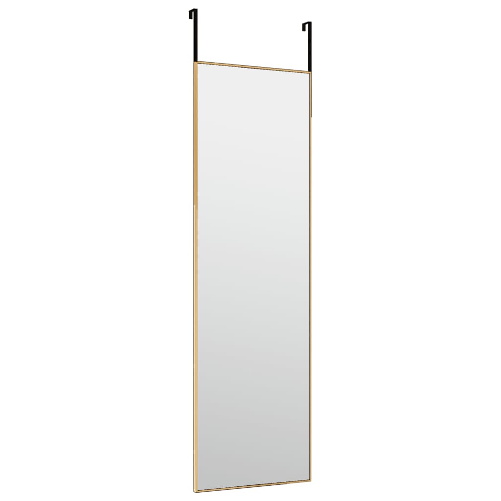 VIDAXL -Tür Spiegel 30x100 cm Glas und Aluminium Gold gefärbt