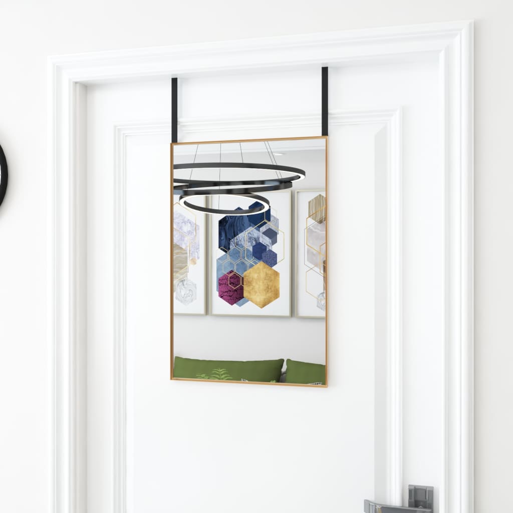Vidaxl -Türspiegel 40x60 cm Glas und Aluminium Gold gefärbt