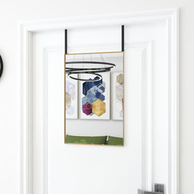 Vidaxl -Türspiegel 40x60 cm Glas und Aluminium Gold gefärbt