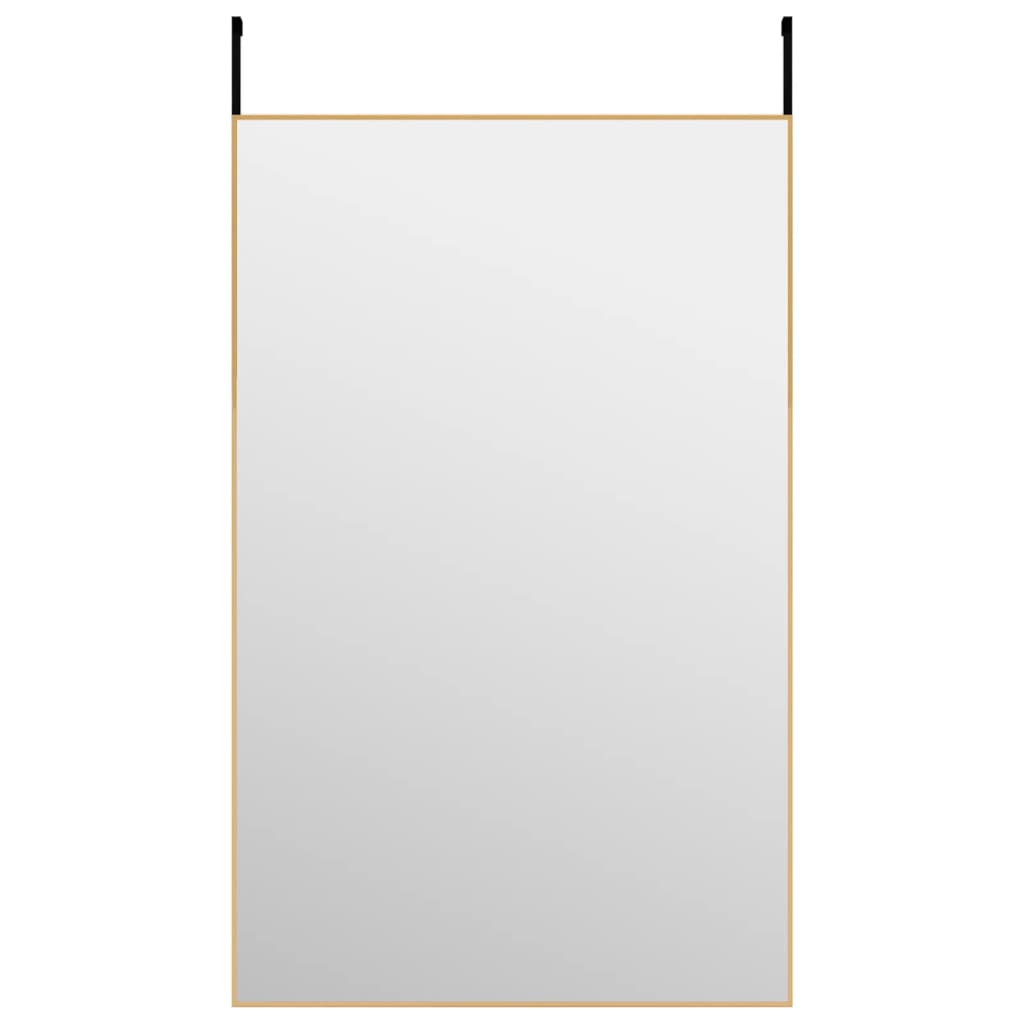 Vidaxl -Türspiegel 50x80 cm Glas und Aluminium Gold gefärbt