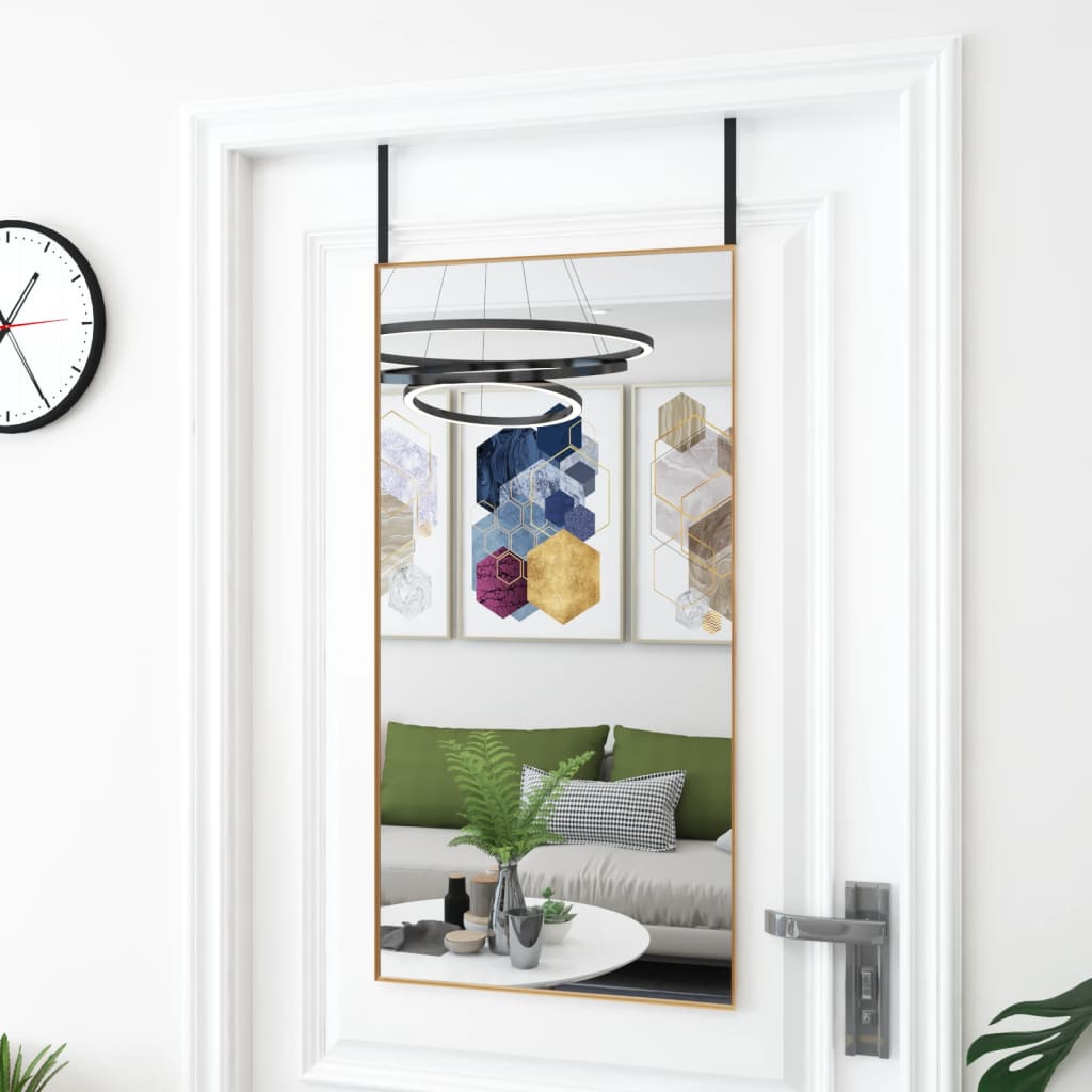 VIDAXL -Türspiegel 50x100 cm Glas und Aluminium Gold gefärbt