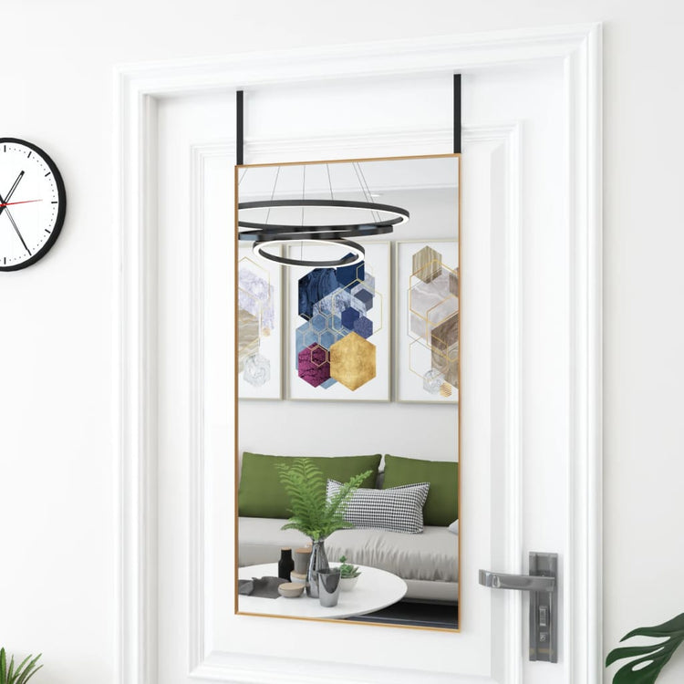 VIDAXL -Türspiegel 50x100 cm Glas und Aluminium Gold gefärbt