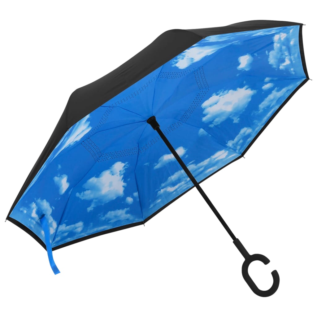 Vidaxl Regenschirm C-Handle 108 cm Schwarz