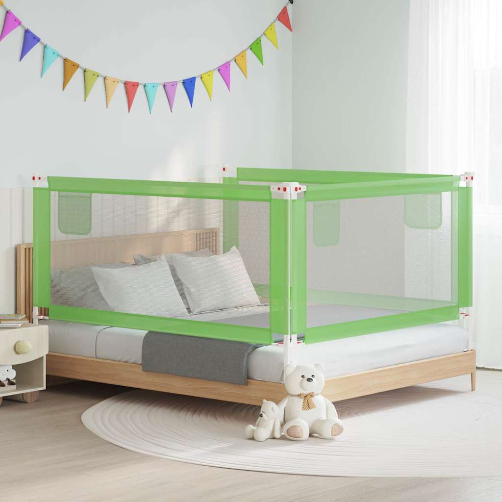 Vidaxl Bedhek Kleinkind 180x25 cm Stoff grün