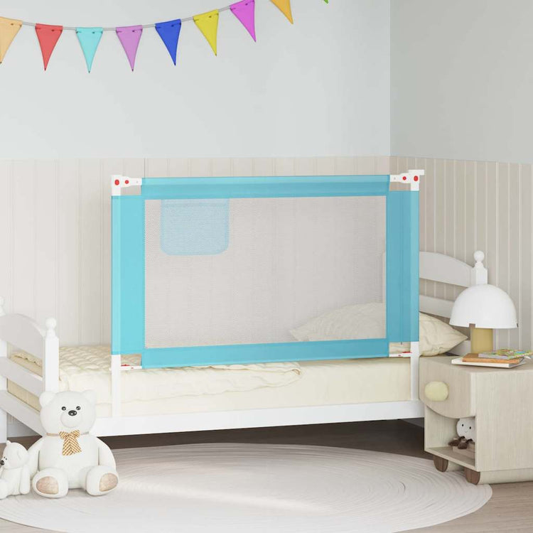 Vidaxl Bedhek Kleinkind 120x25 cm Stoff blau
