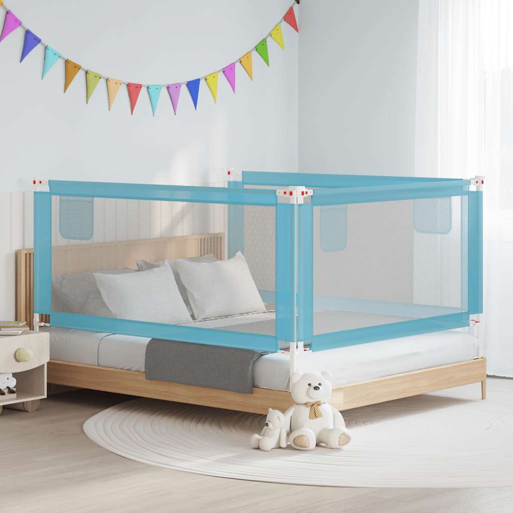 Vidaxl Bedhek Kleinkind 180x25 cm Stoff blau