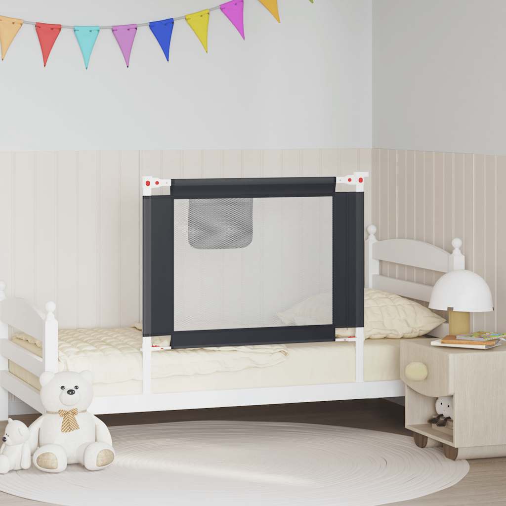 Vidaxl Bedhek Kleinkind 90x25 cm Stoff dunkelgrau