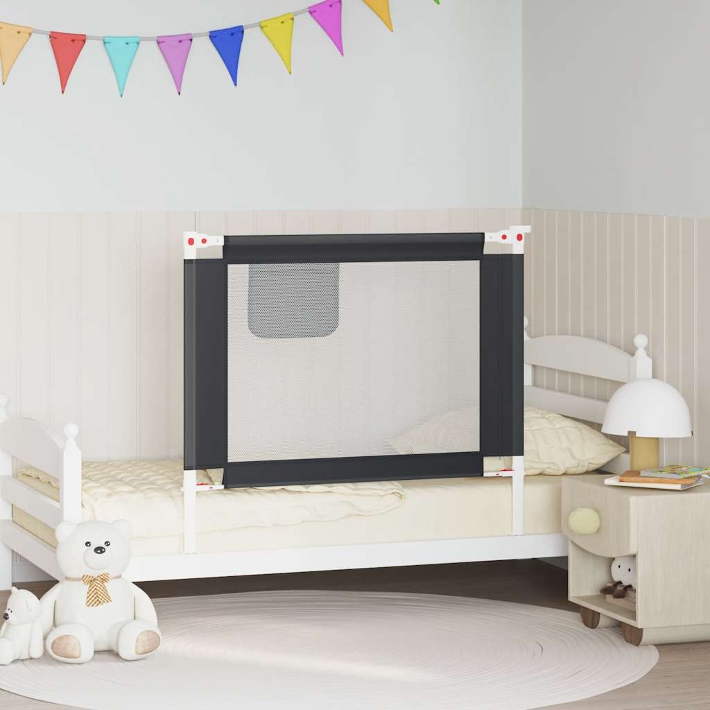 Vidaxl Bedhek Kleinkind 100x25 cm Stoff dunkelgrau