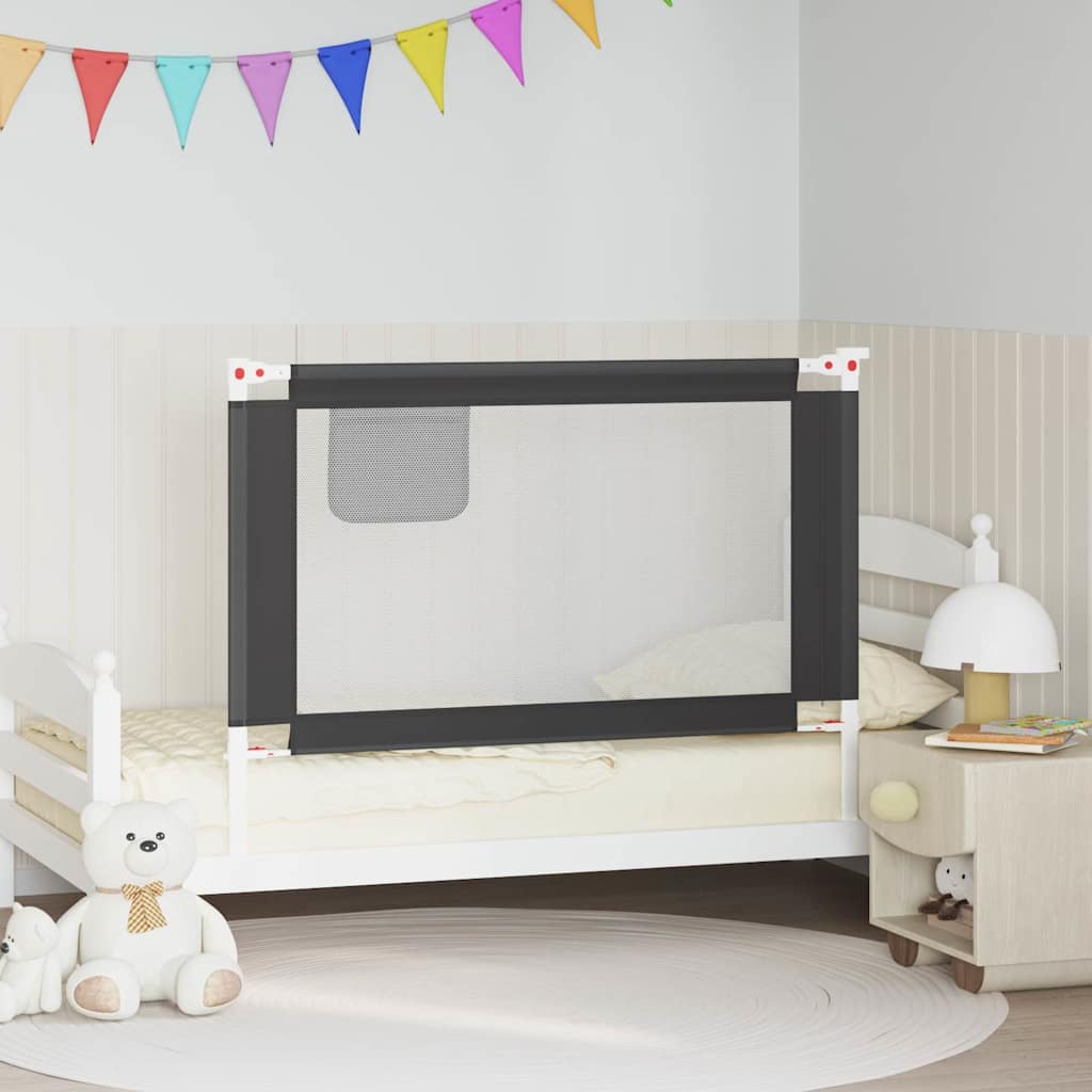 Vidaxl Bedhek Kleinkind 120x25 cm Stoff dunkelgrau
