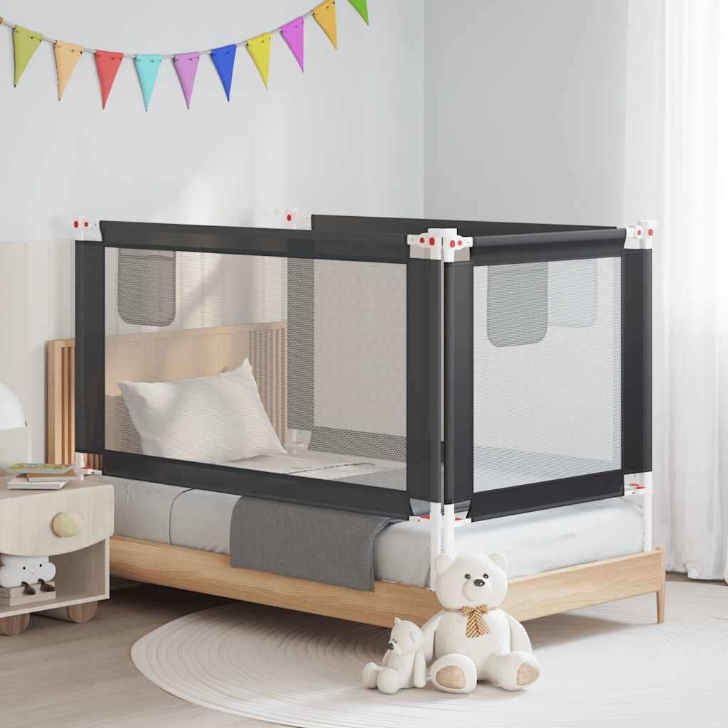 Vidaxl Bedhek Kleinkind 150x25 cm Stoff dunkelgrau