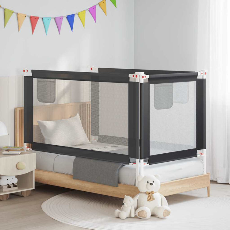 Vidaxl Bedhek Kleinkind 150x25 cm Stoff dunkelgrau
