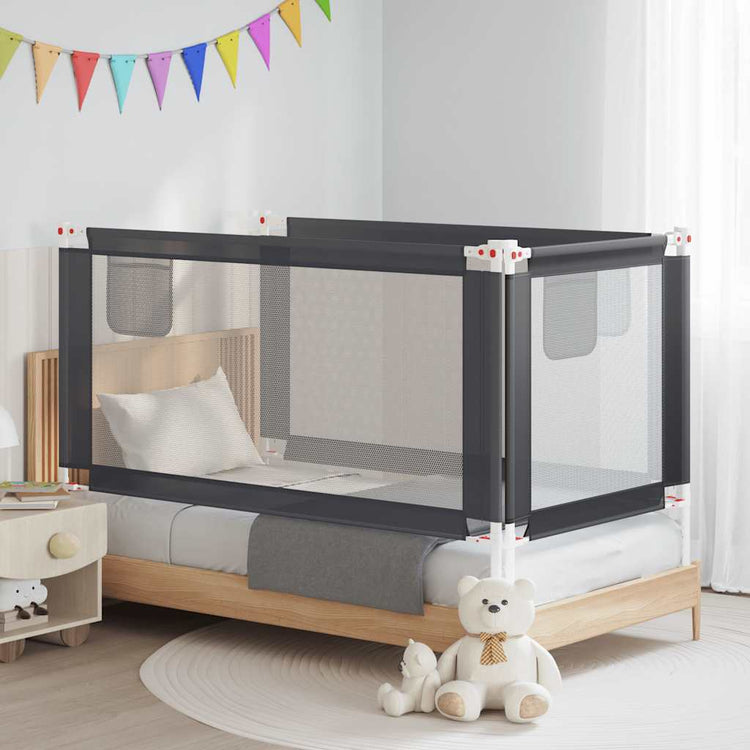 Vidaxl Bedhek Kleinkind 160x25 cm Stoff dunkelgrau