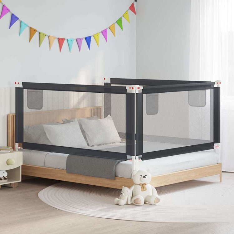 Vidaxl Bedhek Kleinkind 180x25 cm Stoff dunkelgrau