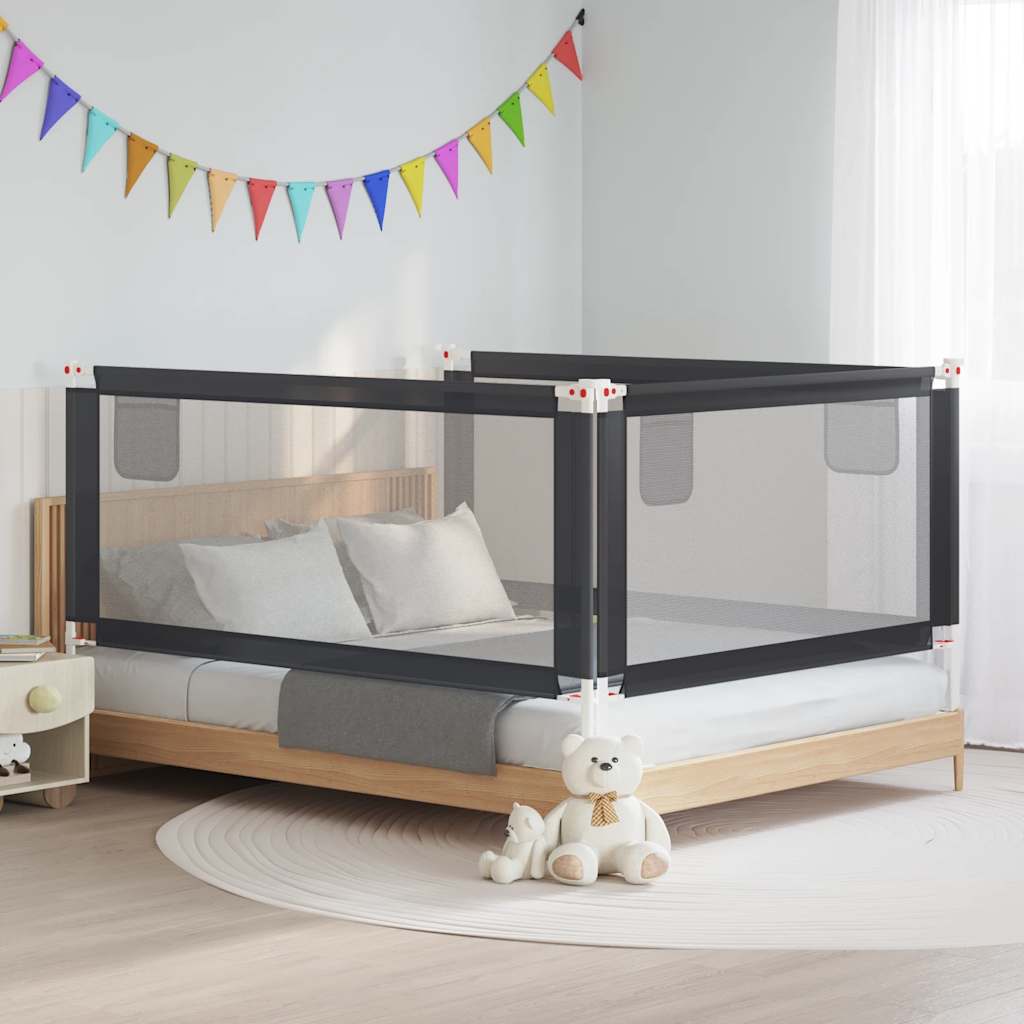Vidaxl Bedhek Kleinkind 190x25 cm Stoff dunkelgrau