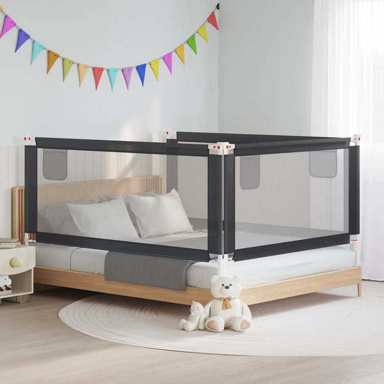 Vidaxl Bedhek Kleinkind 190x25 cm Stoff dunkelgrau