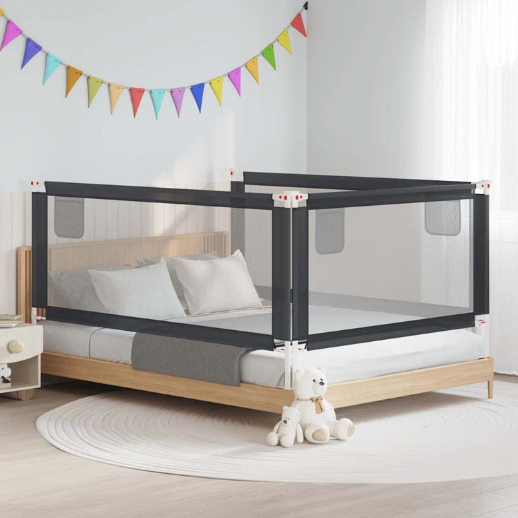 Vidaxl Bettdiagramm Kleinkind 200x25 cm Stoff dunkelgrau