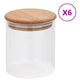 Vidaxl -Aufbewahrungstöpfe mit Bambusdeckel 6 St 600 ml Glas
