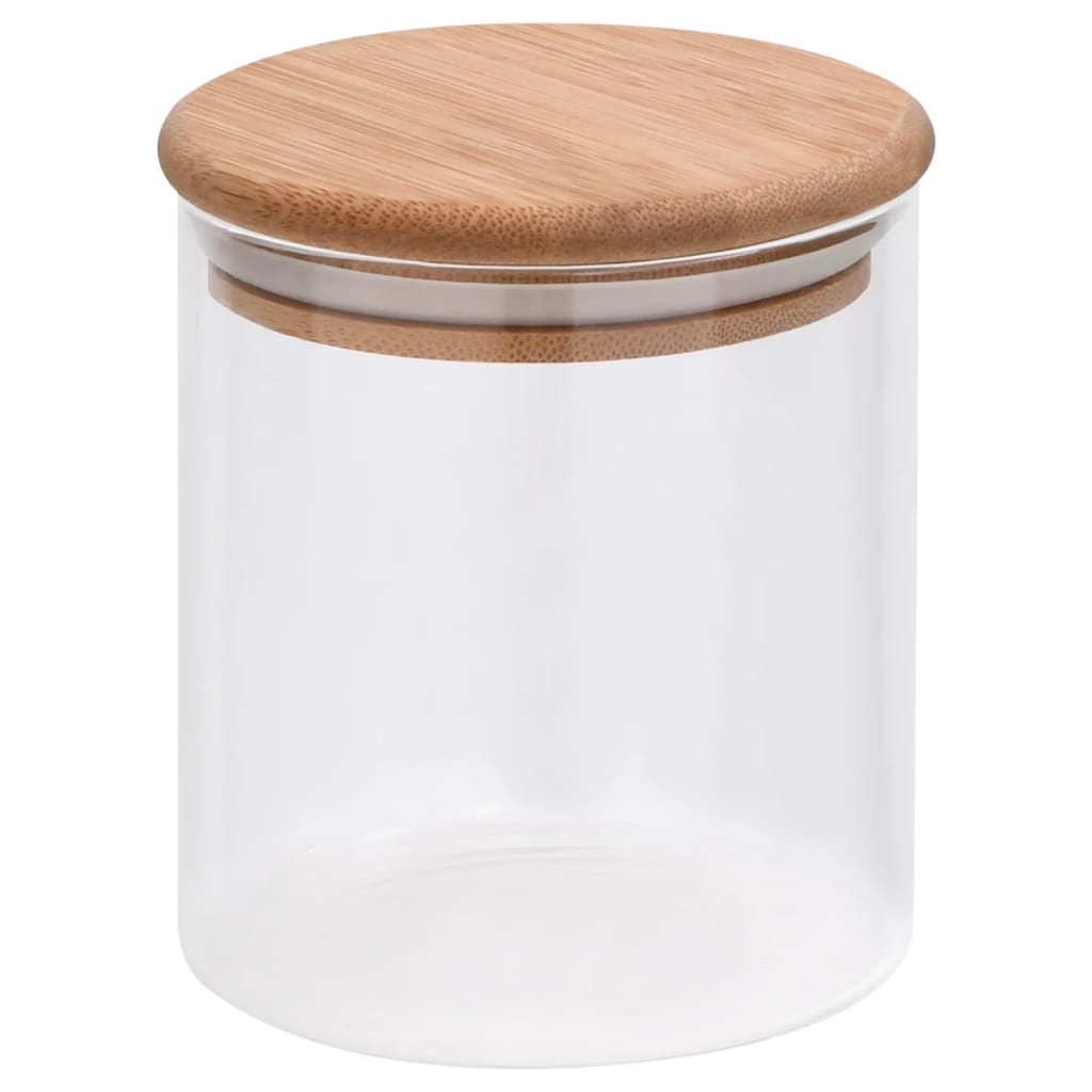 Vidaxl -Aufbewahrungstöpfe mit Bambusdeckel 6 St 600 ml Glas