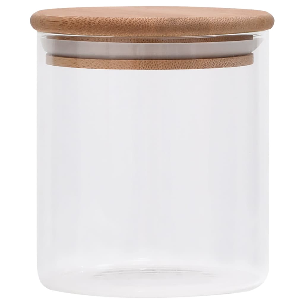 Vidaxl -Aufbewahrungstöpfe mit Bambusdeckel 6 St 600 ml Glas