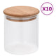 VIDAXL -Speichertöpfe mit Bambusdeckel 10 PCs 600 ml Glas