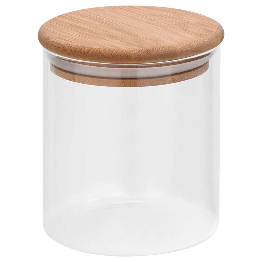 VIDAXL -Speichertöpfe mit Bambusdeckel 10 PCs 600 ml Glas