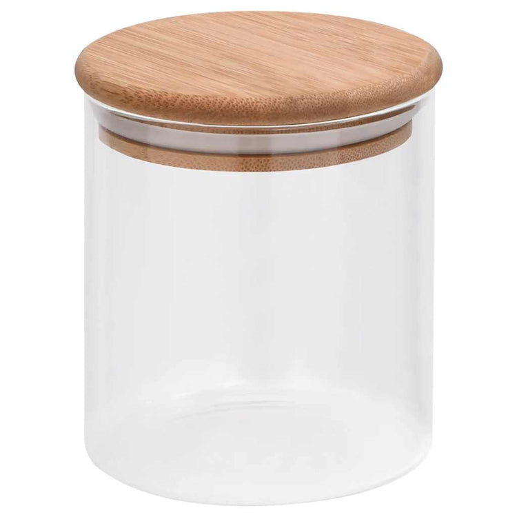 VIDAXL -Speichertöpfe mit Bambusdeckel 10 PCs 600 ml Glas
