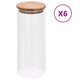 Vidaxl -Speichertöpfe mit Bambusdeckel 6 pc 1000 ml Glas