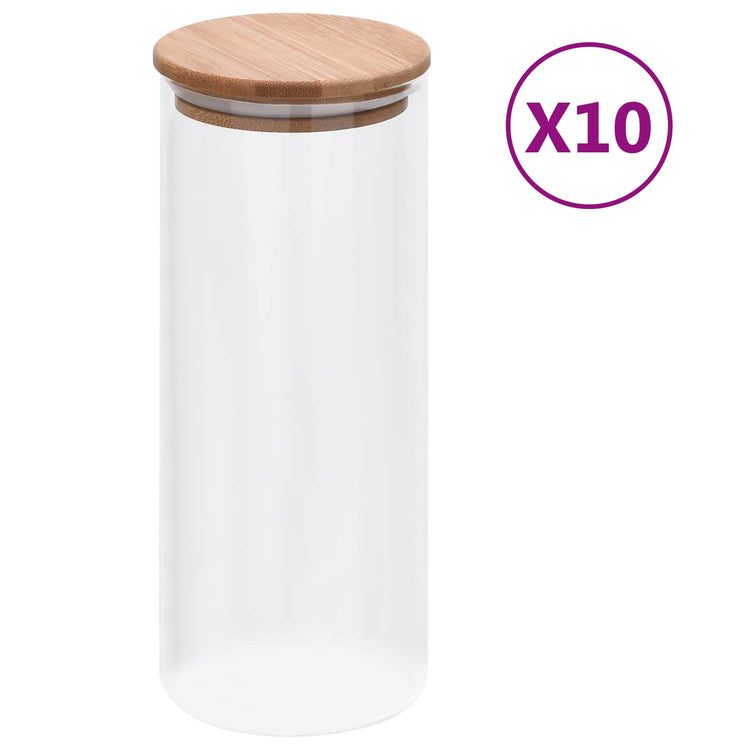 Vidaxxl Glasdose 10 Stück transparent 8,5 x 8,5 x 21,5 cm Glas