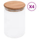 VIDAXL -Aufbewahrungstöpfe mit Bambusdeckeln 4 ST 800 ml Glas