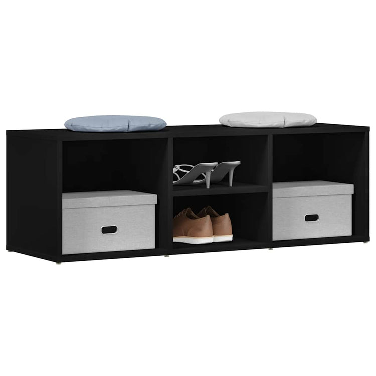 Vidaxl Schuhspeicherbank 105x35x35 cm propertiertes Holzschwarz