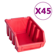 VIDAXL 96-TEIL-Speichersatz mit Wandpaneele rot und schwarz - afbeelding 2