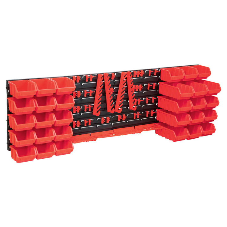 VIDAXL 80-PACE-Speichersatz mit Wandpaneele rot und schwarz