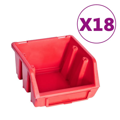 VIDAXL 80-PACE-Speichersatz mit Wandpaneele rot und schwarz