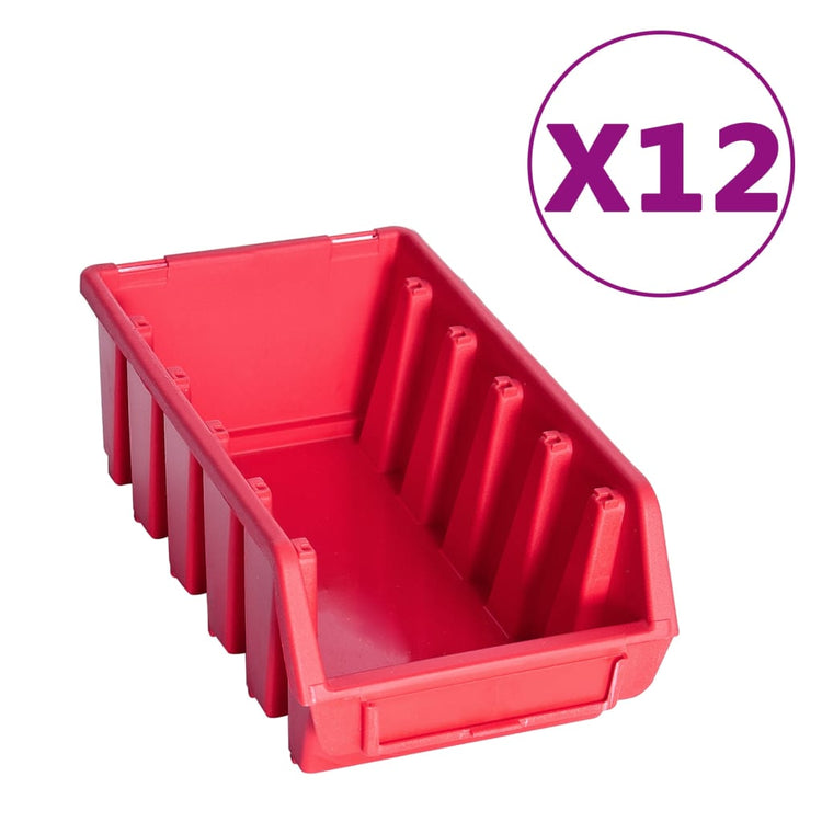 VIDAXL 80-PACE-Speichersatz mit Wandpaneele rot und schwarz