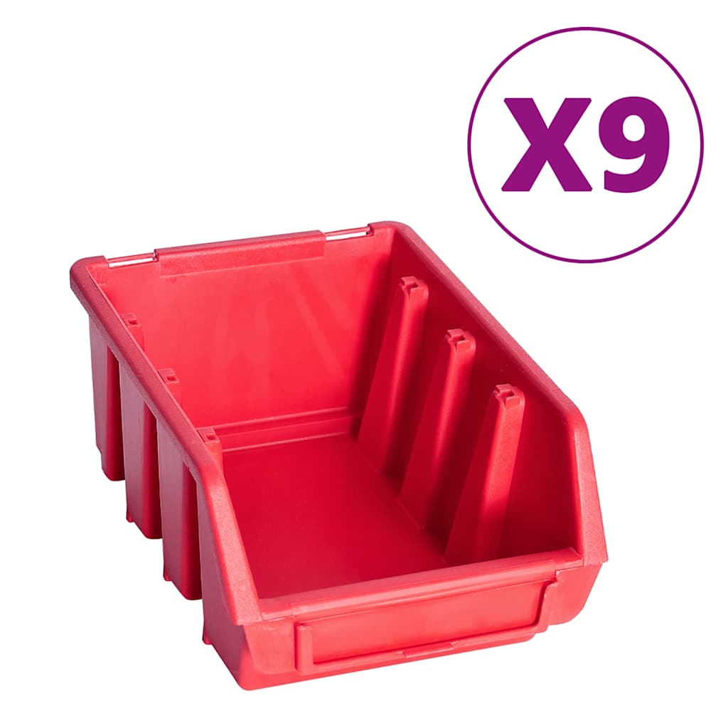 VIDAXL 103-TEIL-Speichersatz mit Wandpaneele rot und schwarz