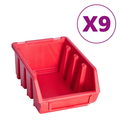 VIDAXL 103-TEIL-Speichersatz mit Wandpaneele rot und schwarz